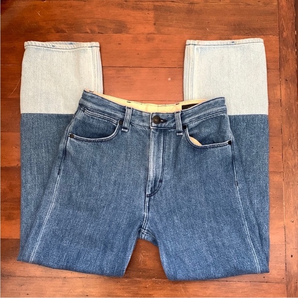 rag & bone Nihon Selv Two Tone High Rise Straight Leg Jean - Picture 14 of 15
